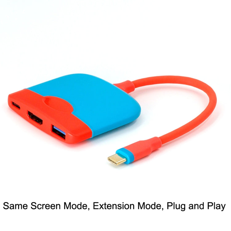 H0231 For Mobile / Nintendo Switch Expansion Dock Portable Base(Red Blue) - Others by PMC Jewellery | Online Shopping South Africa | PMC Jewellery