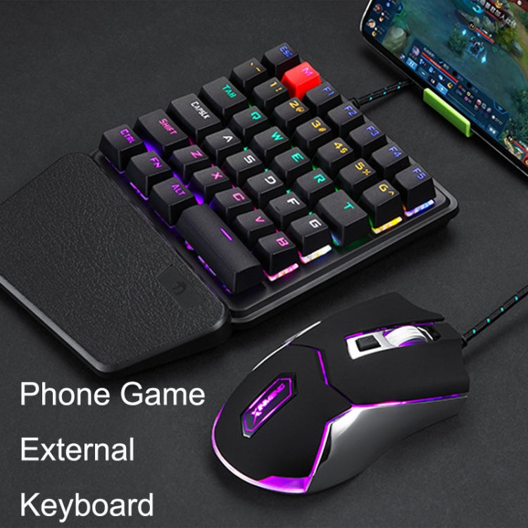 XINMENG K106 36 Keys Single-hand Keyboard Phone Game External Keyboard, Cable Length: 1.5m(Black) - Mini Keyboard by XINMENG | Online Shopping South Africa | PMC Jewellery | Buy Now Pay Later Mobicred