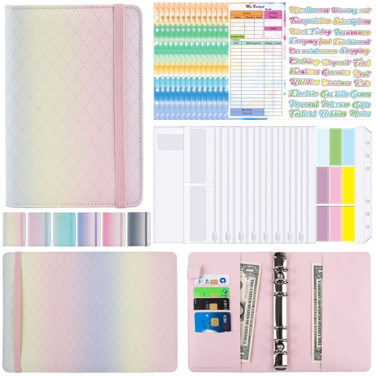 A6 Gradient Macaroon Loose-leaf Handbook Cash Budget Book(Yellow Pink Purple) - Notebooks by PMC TechLife | Online Shopping South Africa | PMC TechLife