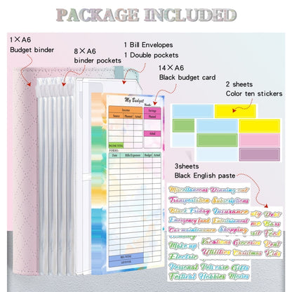 A6 Gradient Macaroon Loose-leaf Handbook Cash Budget Book(Pink Purple Green) - Notebooks by PMC Jewellery | Online Shopping South Africa | PMC Jewellery