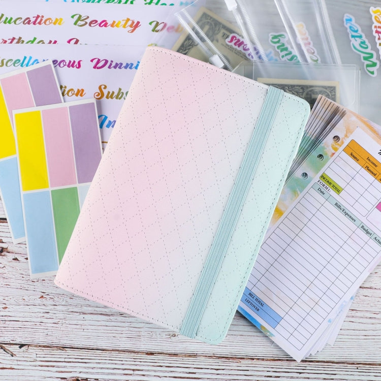 A6 Gradient Macaroon Loose-leaf Handbook Cash Budget Book(Yellow Pink Purple) - Notebooks by PMC TechLife | Online Shopping South Africa | PMC TechLife