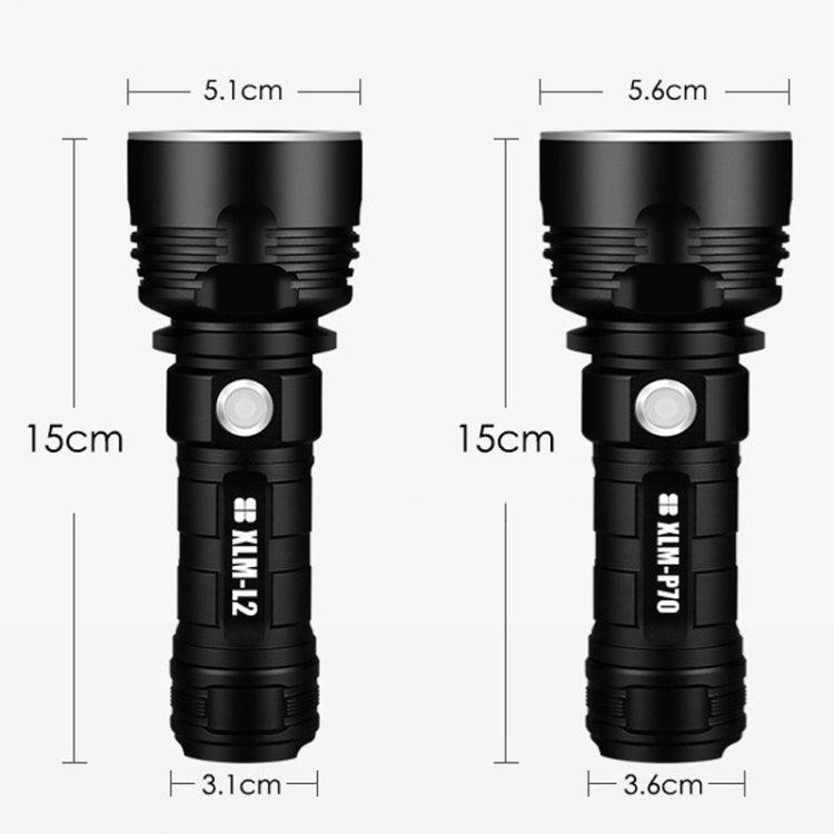 Strong Light Outdoor Waterproof Camping Aluminum LED Flashlight, Style: P70 (Without Battery) - LED Flashlight by PMc TechLife | Online Shopping South Africa | PMc TechLife | Buy Now Pay Later Mobicred