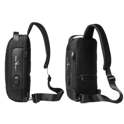 WEIXIER 9530 Men Oxford Cloth Chest Bag Anti-theft Crossbody Bag Sports Backpack(Black) - Crossbody Bags by WEIXIER | Online Shopping South Africa | PMC Jewellery | Buy Now Pay Later Mobicred