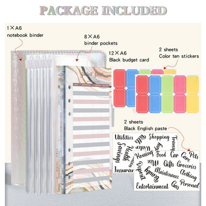 A6 Illusion Magic Square Loose-leaf PU Notebook Cash Budget Book(Pink) - Notebooks by PMC Jewellery | Online Shopping South Africa | PMC Jewellery