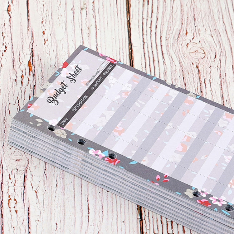 60 Sheets Cash Budget Card Loose-leaf Bookkeeping Replacement Core(Gold Leaf) - Notebooks by PMC TechLife | Online Shopping South Africa | PMC TechLife
