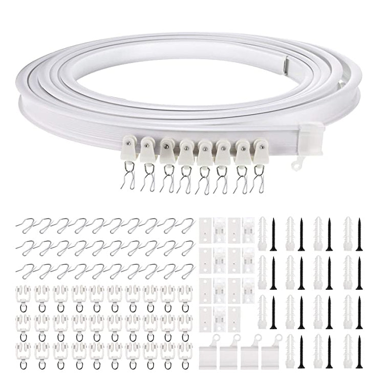 5M Curtain Track Curved Rail Hook Pulley Mounting Code Screw Expansion Plug(White) - Curtain Decorative Accessories by PMC TechLife | Online Shopping South Africa | PMC TechLife | Buy Now Pay Later Mobicred