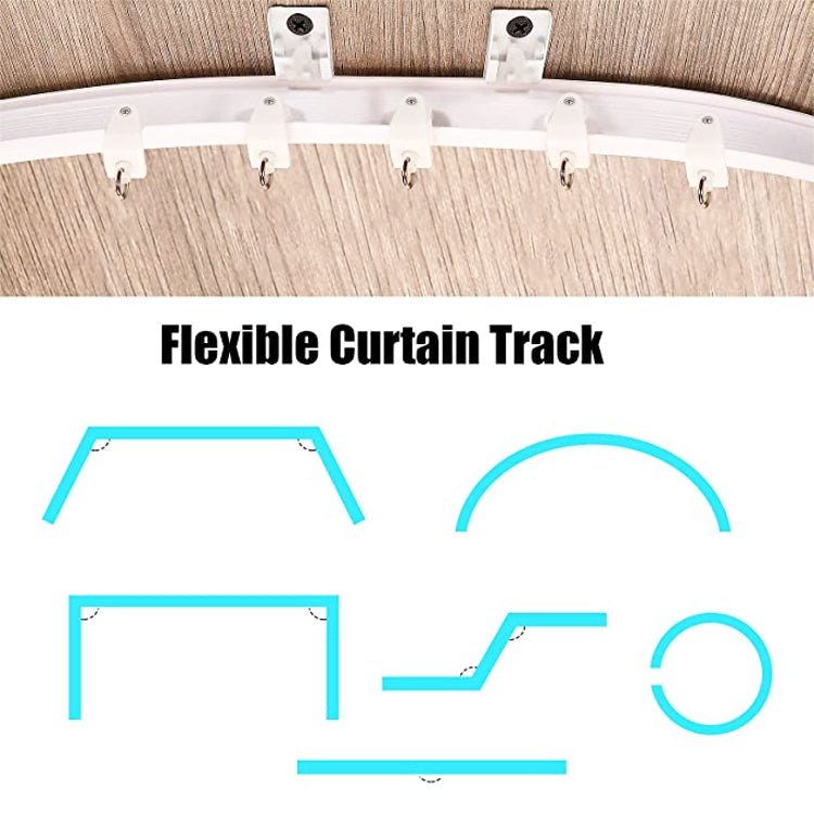 5M Curtain Track Curved Rail Hook Pulley Mounting Code Screw Expansion Plug(White) - Curtain Decorative Accessories by PMC TechLife | Online Shopping South Africa | PMC TechLife | Buy Now Pay Later Mobicred