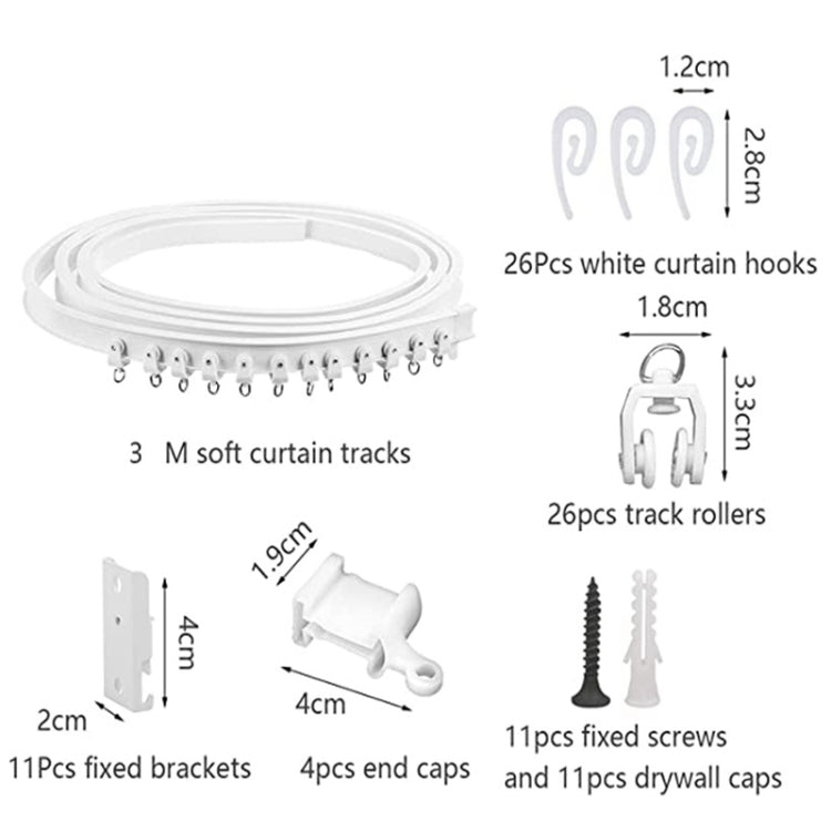 Model Steel Rail Bending Curtain Rail Flexible Guide Set, Size: 3m - Curtain Decorative Accessories by PMC TechLife | Online Shopping South Africa | PMC TechLife