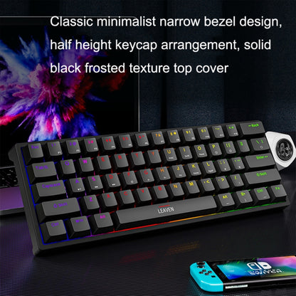 LEAVEN K620 61 Keys Hot Plug-in Glowing Game Wired Mechanical Keyboard, Cable Length: 1.8m, Color: White Black Red Shaft - Wired Keyboard by LEAVEN | Online Shopping South Africa | PMC Jewellery | Buy Now Pay Later Mobicred