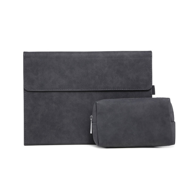 For Microsoft Surface Pro 9 Tablet Protective Case Holder(South African Sheepskin Black Case + Power Supply Bag) - Others by PMC Jewellery | Online Shopping South Africa | PMC Jewellery | Buy Now Pay Later Mobicred