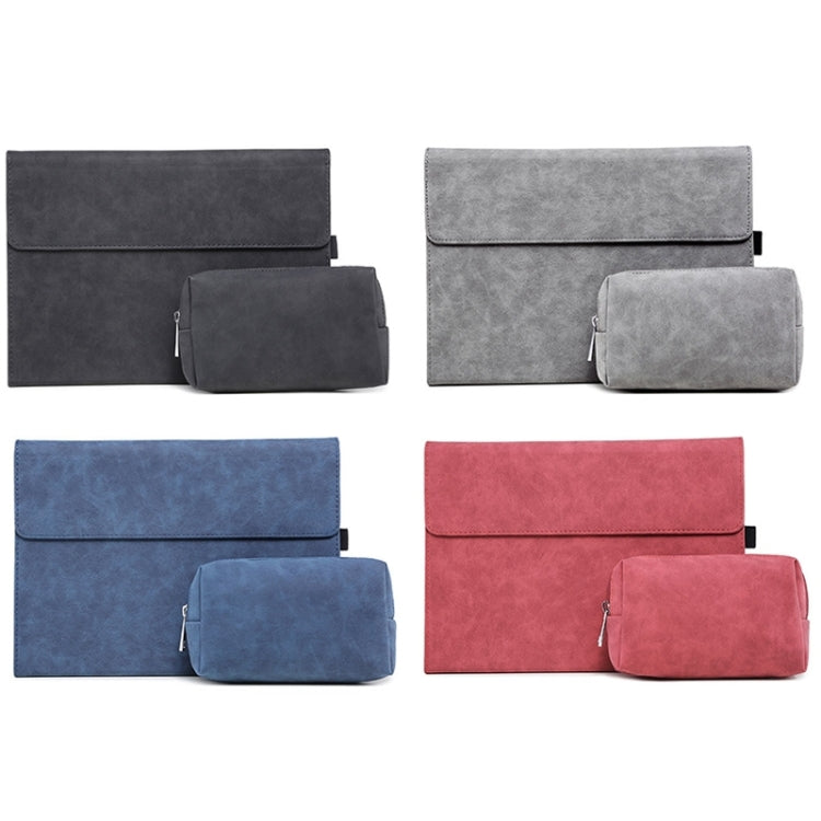 For Microsoft Surface Pro 9 Tablet Protective Case Holder(South African Sheepskin Red Case + Power Supply Bag) - Others by PMC Jewellery | Online Shopping South Africa | PMC Jewellery | Buy Now Pay Later Mobicred