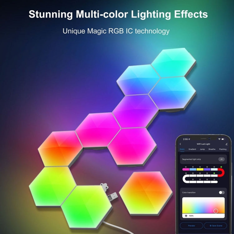 12pcs / Set Gaming Ambient Light Smart Chiclet Backdrop Quantum Wall Light, Versions: WIFI - free shipping - PMC TechLife - Order now!