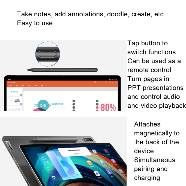 For Xiaoxin Pad Pro 12.6 inch/2022 2 Generation Original Lenovo Stylus(Black) - free shipping - PMC TechLife - Order now!