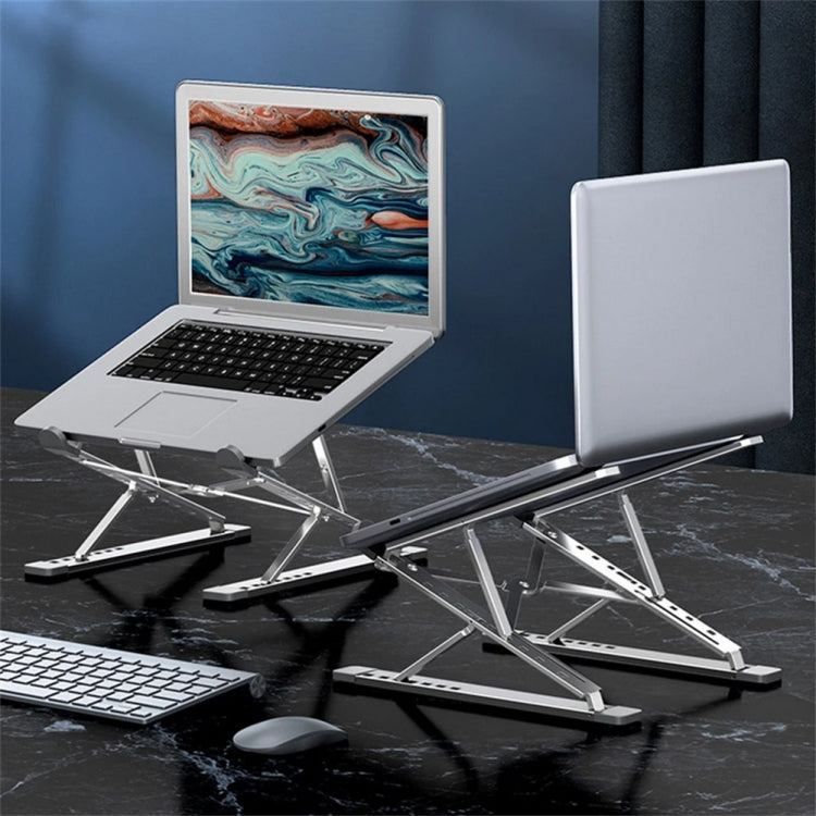 N8 Double-layer Foldable Lifting Aluminum Alloy Laptop Heat Dissipation Stand, Color: Oxidized Silver - Laptop Stand by PMC Jewellery | Online Shopping South Africa | PMC Jewellery | Buy Now Pay Later Mobicred