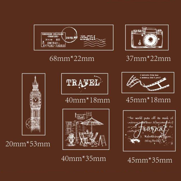 MOCARD 7 In 1 Wooden Stamp Set Handbook DIY Material(Senyu Traveler) - Handbook Decorative Stickers by MOCARD | Online Shopping South Africa | PMC Jewellery