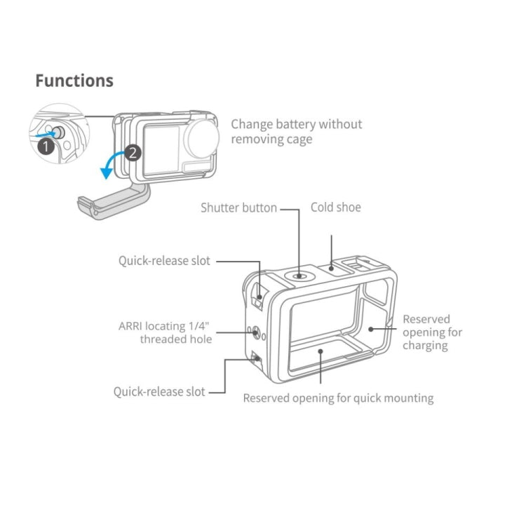 PGYTECH For DJI Osmo Action 3 Aluminum Alloy Camera Housing Shell Expansion Protective Frame -  by PGYTECH | Online Shopping South Africa | PMC Jewellery | Buy Now Pay Later Mobicred