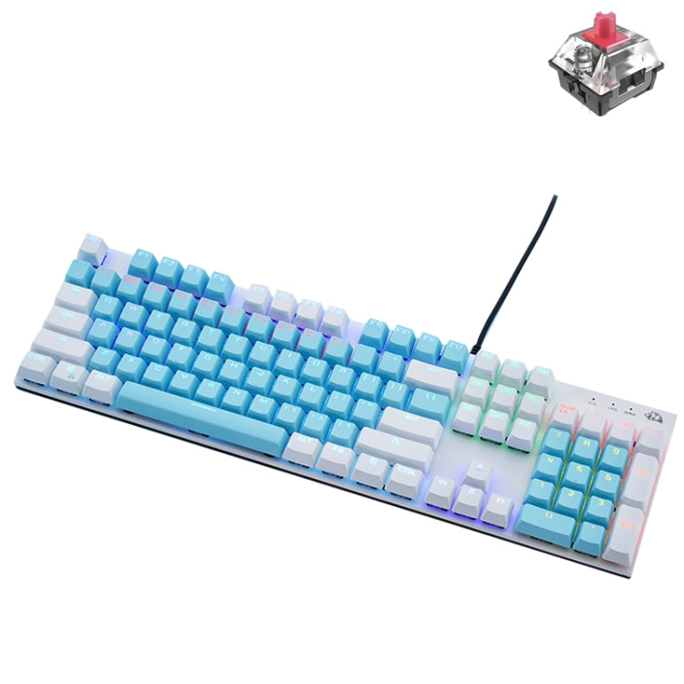 ZIYOU LANG K1 104 Keys Office Punk Glowing Color Matching Wired Keyboard, Cable Length: 1.5m(Blue White Red Axis) - Wired Keyboard by ZIYOU LANG | Online Shopping South Africa | PMC Jewellery | Buy Now Pay Later Mobicred