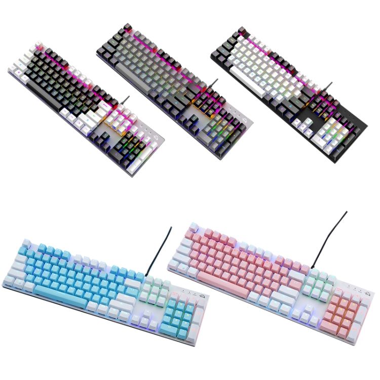 ZIYOU LANG K1 104 Keys Office Punk Glowing Color Matching Wired Keyboard, Cable Length: 1.5m(Blue White Red Axis) - Wired Keyboard by ZIYOU LANG | Online Shopping South Africa | PMC Jewellery | Buy Now Pay Later Mobicred