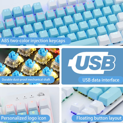 ZIYOU LANG K1 104 Keys Office Punk Glowing Color Matching Wired Keyboard, Cable Length: 1.5m(Blue White Red Axis) - Wired Keyboard by ZIYOU LANG | Online Shopping South Africa | PMC Jewellery | Buy Now Pay Later Mobicred