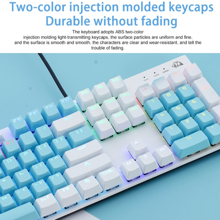 ZIYOU LANG K1 104 Keys Office Punk Glowing Color Matching Wired Keyboard, Cable Length: 1.5m(Blue White Red Axis) - Wired Keyboard by ZIYOU LANG | Online Shopping South Africa | PMC Jewellery | Buy Now Pay Later Mobicred