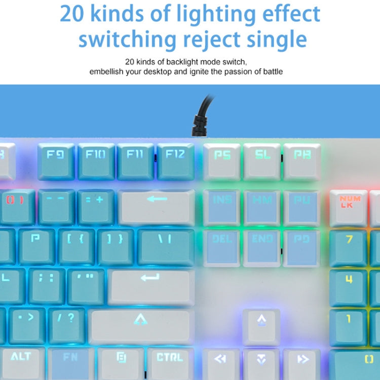 ZIYOU LANG K1 104 Keys Office Punk Glowing Color Matching Wired Keyboard, Cable Length: 1.5m(Blue White Red Axis) - Wired Keyboard by ZIYOU LANG | Online Shopping South Africa | PMC Jewellery | Buy Now Pay Later Mobicred