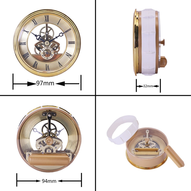 Metal See-through Quartz Clock Gear Clock DIY Accessories 97mm Golden Clock Head - DIY Clocks by PMc TechLife | Online Shopping South Africa | PMc TechLife | Buy Now Pay Later Mobicred