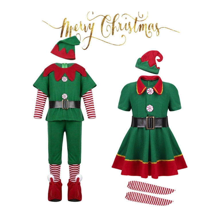 Christmas Green Elf Cosplay Costume Chris Santa Claus Costume Set, Size: 130cm(Female) - Wearable Decoration by PMC Jewellery | Online Shopping South Africa | PMC Jewellery