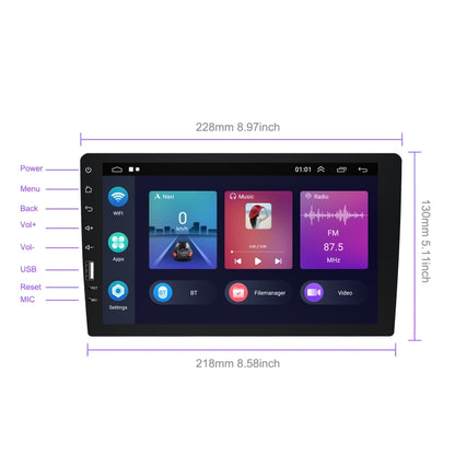 A3236 9 inch Android 11 Single Butt MP5 Player, Style: Wifi 1+16G(Standard+AHD Camera) - Car MP3 & MP4 & MP5 by PMC Jewellery | Online Shopping South Africa | PMC Jewellery | Buy Now Pay Later Mobicred