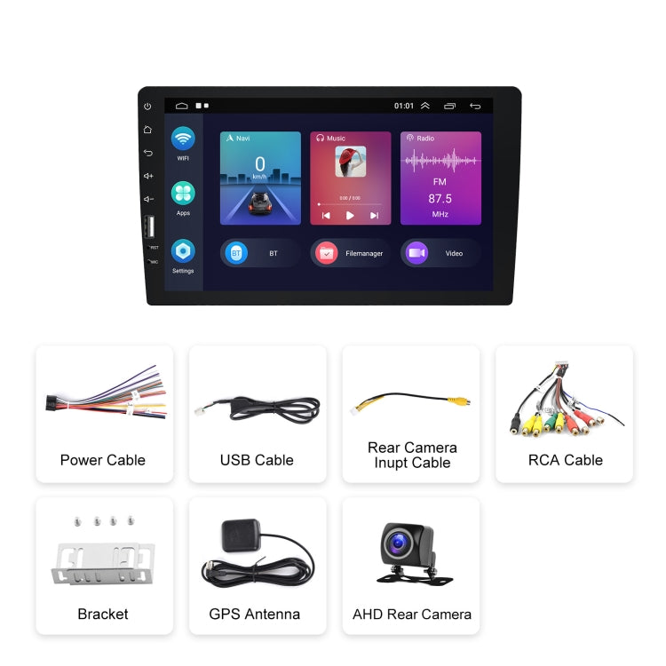 A3236 9 inch Android 11 Single Butt MP5 Player, Style: Wifi 2+32G(Standard+AHD Camera) - Car MP3 & MP4 & MP5 by PMC Jewellery | Online Shopping South Africa | PMC Jewellery | Buy Now Pay Later Mobicred