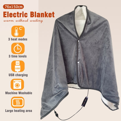 Controller Version Adjustable Temperature Timing USB Electric Heating Shawl Blanket Heating Pad 76x150cm - Electric Blankets by PMC Jewellery | Online Shopping South Africa | PMC Jewellery