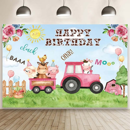 1.5m X 1m Cartoon Farm Animals Photography Backdrop Birthday Party Background Decoration(MDN12819) - Birthday Party by PMC Jewellery | Online Shopping South Africa | PMC Jewellery