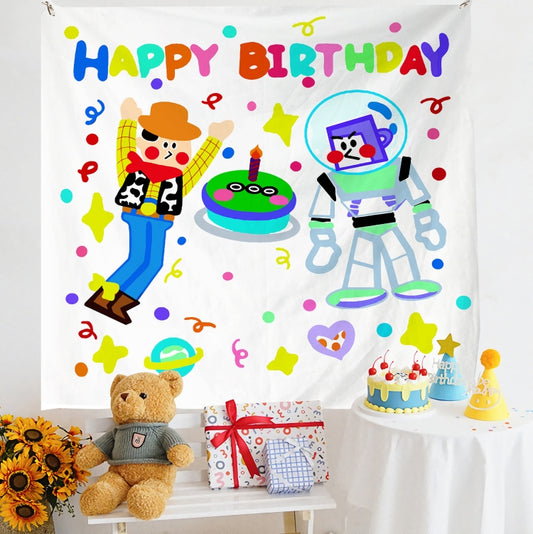 Birthday Layout Hanging Cloth Children Photo Wall Cloth, Size: 150x230cm Velvet(10) - Cartoon by PMC Jewellery | Online Shopping South Africa | PMC Jewellery | Buy Now Pay Later Mobicred