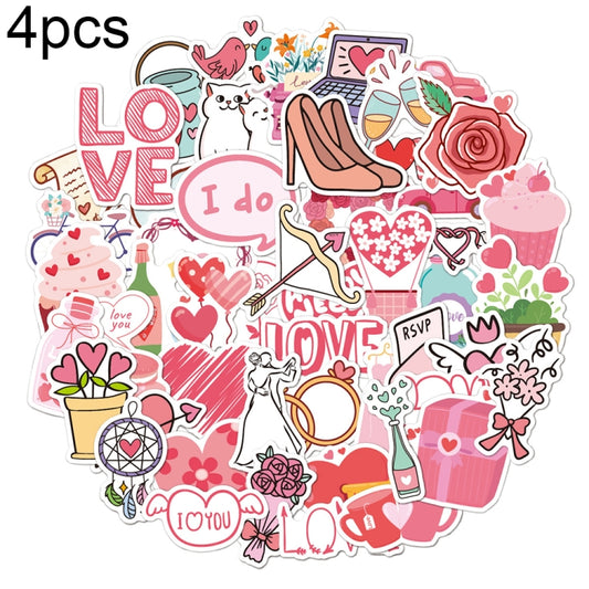 4sets Valentine Day Gifts Decorative Stickers Cartoon Waterproof Water Cup Sticker, Spec: N14 - Handbook Decorative Stickers by PMC Jewellery | Online Shopping South Africa | PMC Jewellery