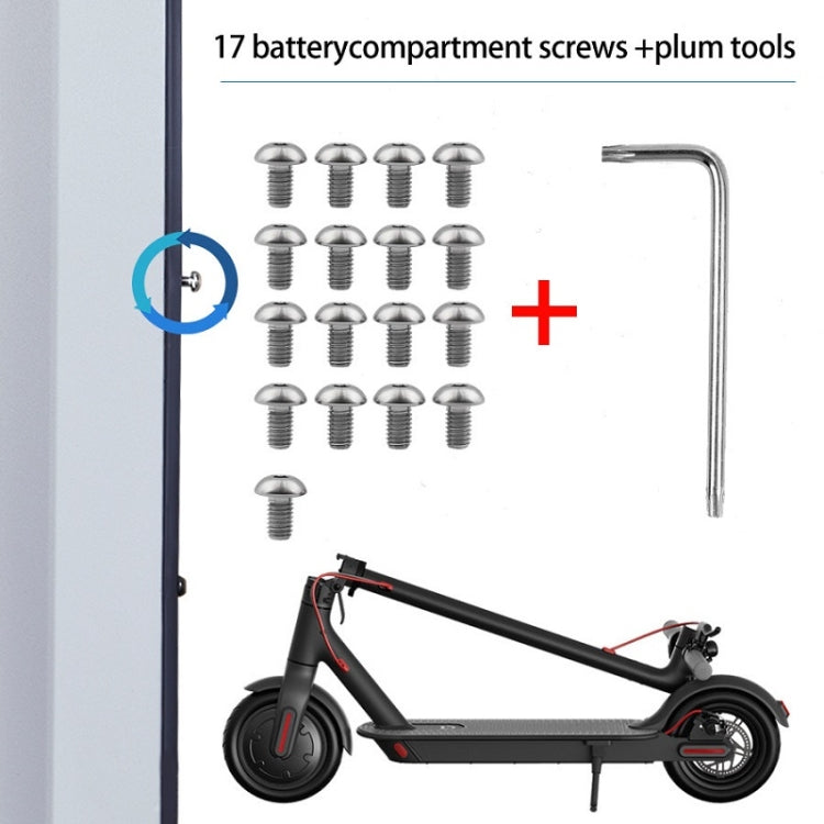 17pcs/set For Xiaomi Mijia M365 Pro Battery Compartment Base Plate Plum Screw(White) - Accessories & Parts by PMC TechLife | Online Shopping South Africa | PMC TechLife | Buy Now Pay Later Mobicred