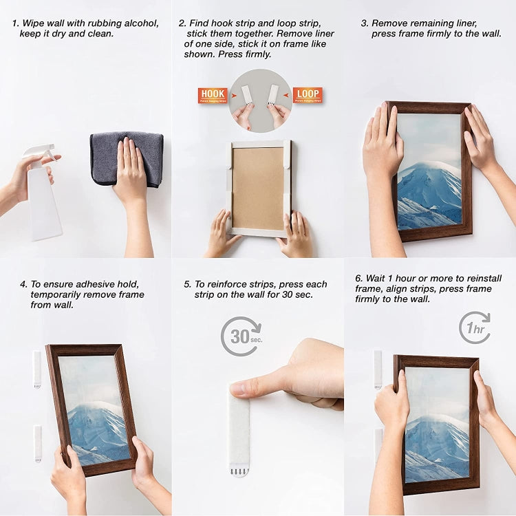 10pcs Picture Hanging Strips Hook and Loop Tape Picture Hanger 4.5x1.7cm - Adhesives & Sealers by PMC TechLife | Online Shopping South Africa | PMC TechLife