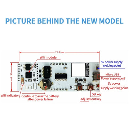 0.8 Inch Electronic Clock Movement Module WIFI Digital Tube Digital Time Display(Blue) - Clocks & Car Meters by PMC Jewellery | Online Shopping South Africa | PMC Jewellery | Buy Now Pay Later Mobicred