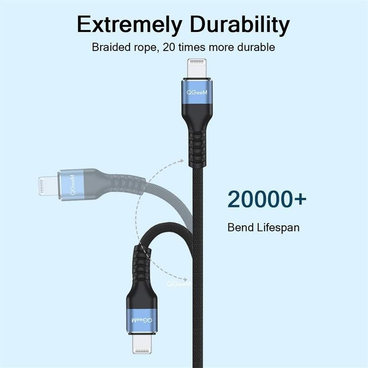 QGeeM MF01 USB-A To 8 Pin Phone Tablet Fast Charging Data Cable, Length: 2m - Normal Style Cable by QGeeM | Online Shopping South Africa | PMC Jewellery | Buy Now Pay Later Mobicred