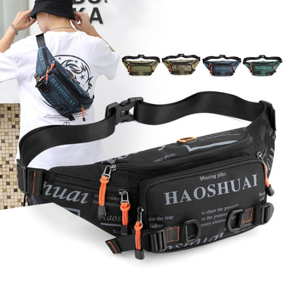 HAOSHUAI 5135 Outdoor Men Waist Bag Waterproof Nylon Cloth Men Bag(Black) - Waist Bags by HAOSHUAI | Online Shopping South Africa | PMC Jewellery | Buy Now Pay Later Mobicred