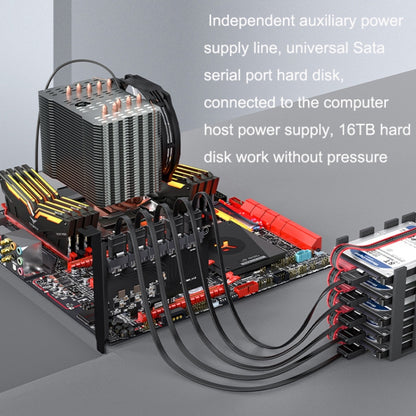 PCIE X1 To 16 Ports SATA3.0 Rotary Card Computer Desktop Solid State Hard Disk - Add-on Cards by PMC Jewellery | Online Shopping South Africa | PMC Jewellery