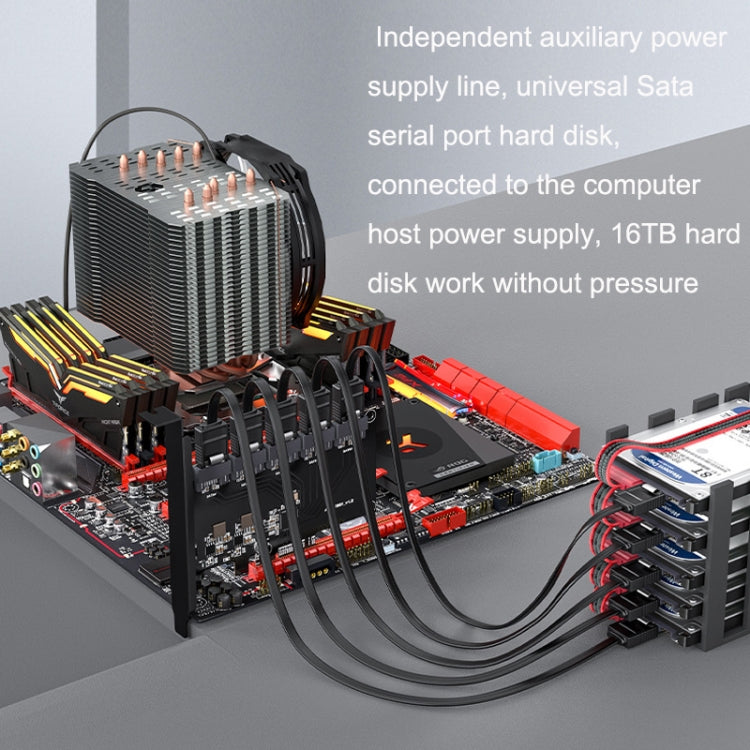 PCI-E1 To 4 SATA3.0 Rotary Card Computer Desktop Solid State Hard Disk - Add-on Cards by PMC Jewellery | Online Shopping South Africa | PMC Jewellery | Buy Now Pay Later Mobicred