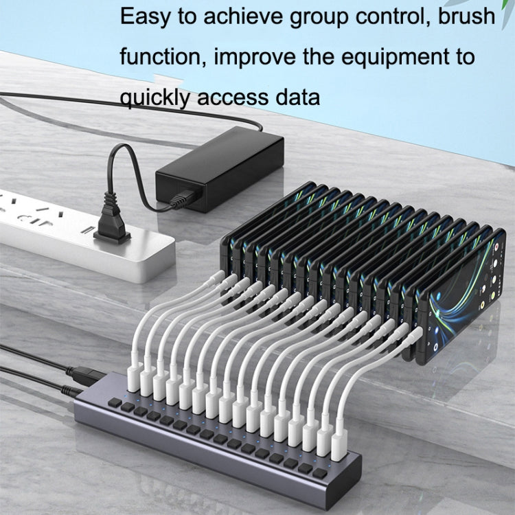 HS-716MG USB3.0 Aluminum Alloy Gray 10 Ports 12V/4A Extension Docking Computer Camera HUB - USB 3.0 HUB by PMC Jewellery | Online Shopping South Africa | PMC Jewellery | Buy Now Pay Later Mobicred