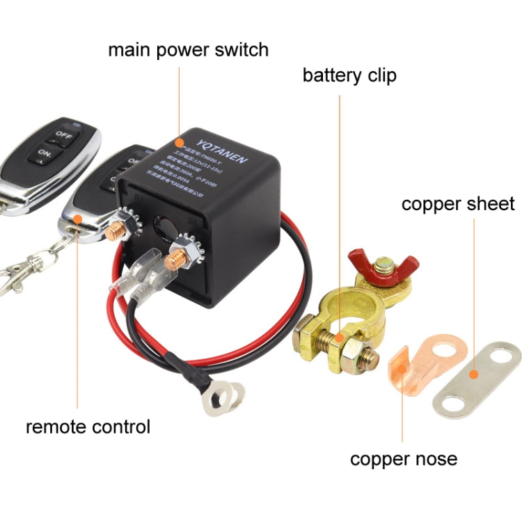 YQTANEN Car Battery Leakage Protection Remote Control Power Off Relay, Voltage: 24V 120A - Relays by PMC TechLife | Online Shopping South Africa | PMC TechLife | Buy Now Pay Later Mobicred