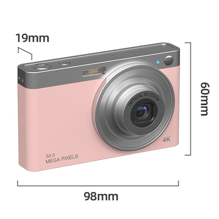 C13 2.88 inch 4K 8X Optical Zoom Telescopic Lens HD Digital Camera, Spec: Pink+Card Reader+Wiper - Children Cameras by PMC Jewellery | Online Shopping South Africa | PMC Jewellery | Buy Now Pay Later Mobicred