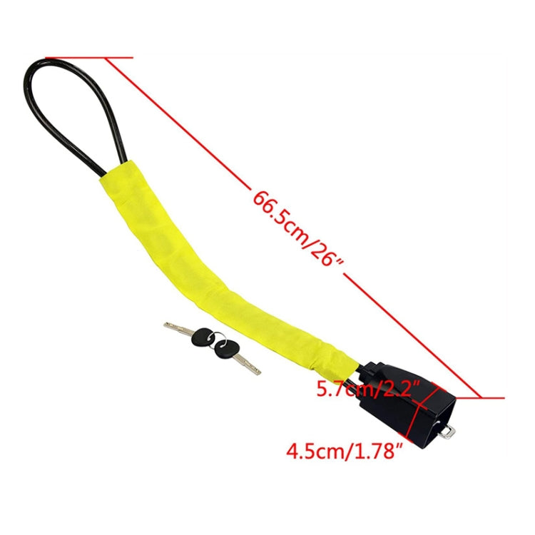 S308 Car Steering Wheel Wire Rope Lock Security Anti-theft Locks(Yellow) - Steering Wheel Locks by PMC Jewellery | Online Shopping South Africa | PMC Jewellery | Buy Now Pay Later Mobicred