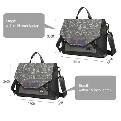 LUCKYBAT Laptop Bag Airbag Anti-drop Crossbody Handbag, Size: S 13.3-16 Inch(Black Gray Equation) - 15 inch by PMC Jewellery | Online Shopping South Africa | PMC Jewellery | Buy Now Pay Later Mobicred