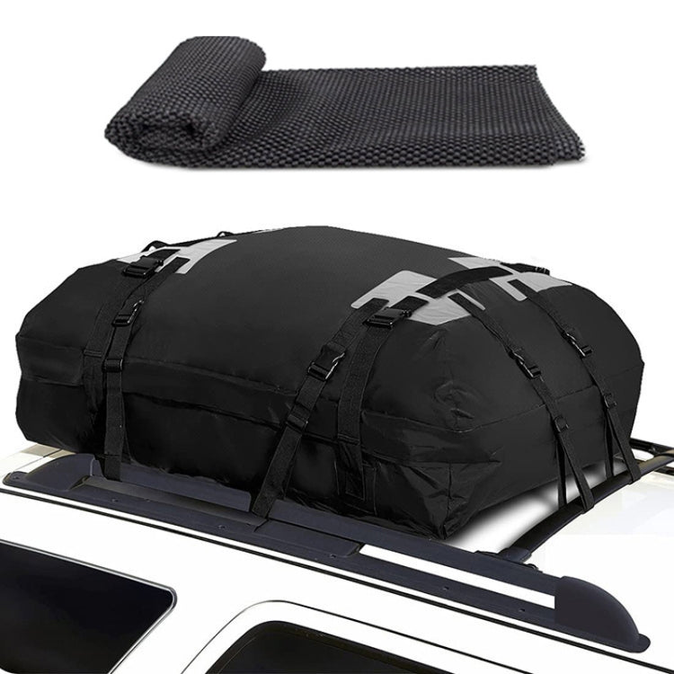 15 Cubic Foot Car Universal Rainproof Roof Luggage Outdoor Camper Roof Bag + Non-slip Mat(Black) - Roof Racks by PMC Jewellery | Online Shopping South Africa | PMC Jewellery | Buy Now Pay Later Mobicred