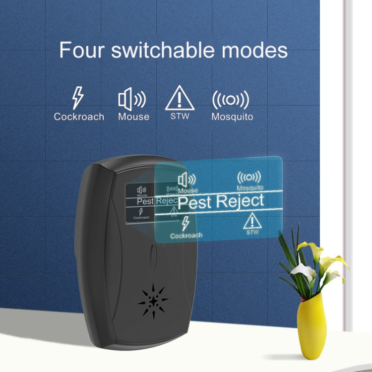Household Mute Low Power Ultrasonic Insect Repeller, Specification: EU Plug(Black) - Repellents by PMC TechLife | Online Shopping South Africa | PMC TechLife | Buy Now Pay Later Mobicred