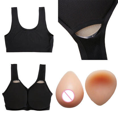 CD Crossdressing Silicone Fake Breast Vest Underwear, Size: B+M 600g(Skin Color+Fake Breast) - Fake Breasts by PMC Jewellery | Online Shopping South Africa | PMC Jewellery