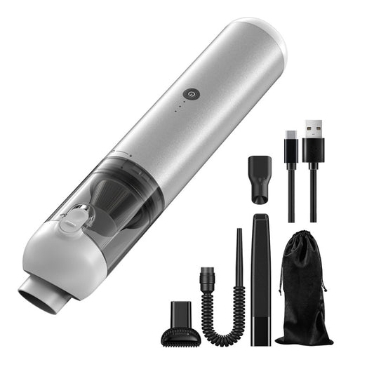 P03 16000Pa Strong Suction High Power Portable Handheld Wireless Car Vacuum Cleaner(Silver White) - Vacuum Cleaner by PMC Jewellery | Online Shopping South Africa | PMC Jewellery | Buy Now Pay Later Mobicred