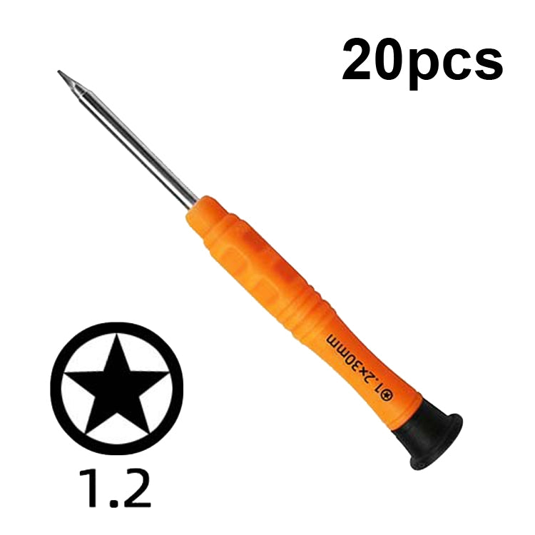 20pcs Mini Screwdriver Anti-Slip Mobile Phone Disassembly Maintenance Tools, Series: 1.2 Five Star - Screwdriver by PMC Jewellery | Online Shopping South Africa | PMC Jewellery